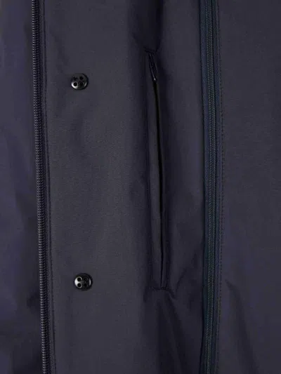 Herno Padded Jacket With High Neck And Pockets In Blue