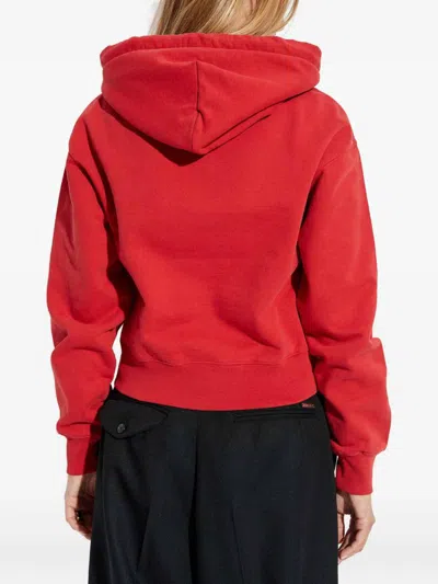 Jacquemus Le Hoodie Gros Grain Cotton Hoodie In Red