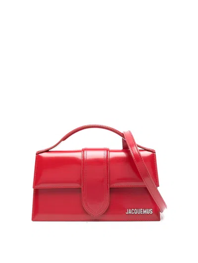Jacquemus Rectangular Smooth Top Handle Shoulder Bag In Red