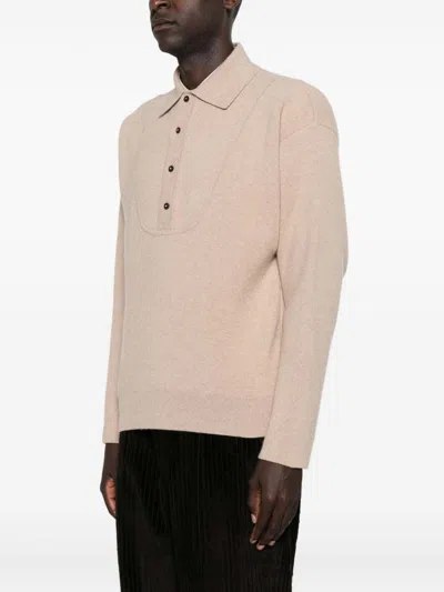 Jacquemus La Maille Vareuse Pallone Wool And Cashmere-blend Sweater In Neutral