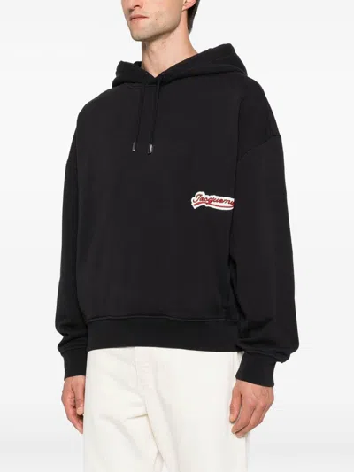 Jacquemus Relaxed Fit Hoodie With Drawstring In Blue