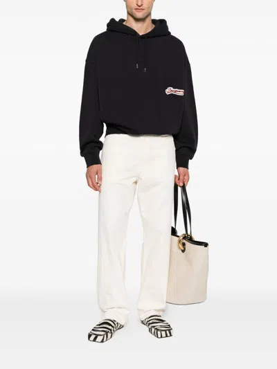 Jacquemus Relaxed Fit Hoodie With Drawstring In Blue