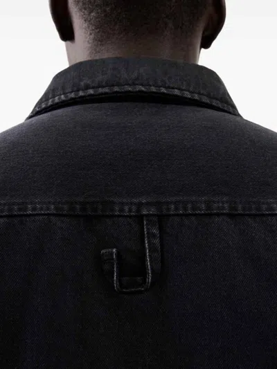 Jacquemus Virgin Wool Long-sleeve Shirt With Embroidered Logo In Black