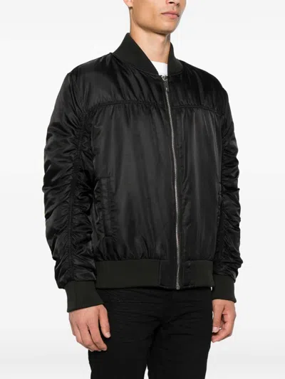 John Richmond Bomber Jacket With Ruched Detailing In Black