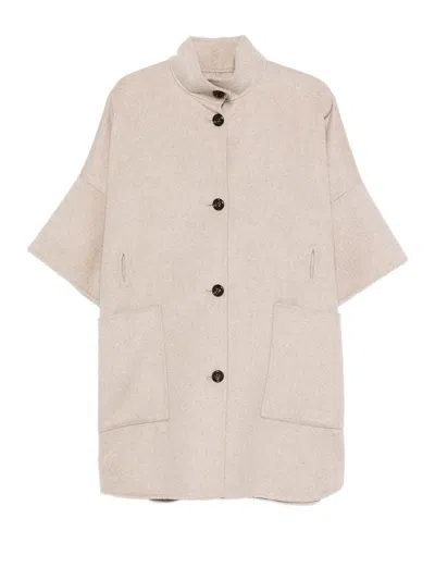 Liu •jo Liu Jo Relaxed Beige Coat With Button Fastening And Patch Pockets In Neutral