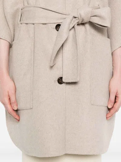 Liu •jo Liu Jo Relaxed Beige Coat With Button Fastening And Patch Pockets In Neutral