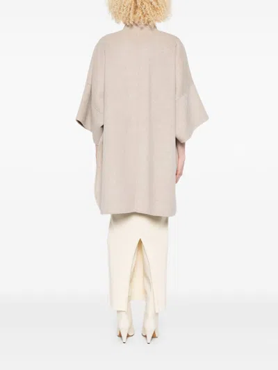 Liu •jo Liu Jo Relaxed Beige Coat With Button Fastening And Patch Pockets In Neutral