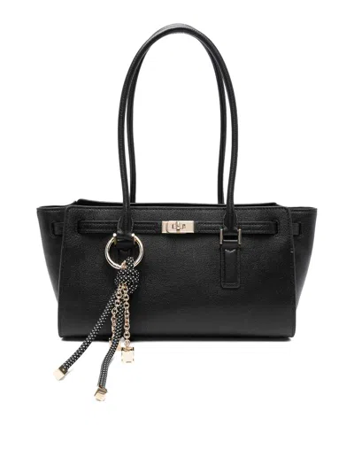 Michael Kors Double-handle Leather Shoulder Bag In Black