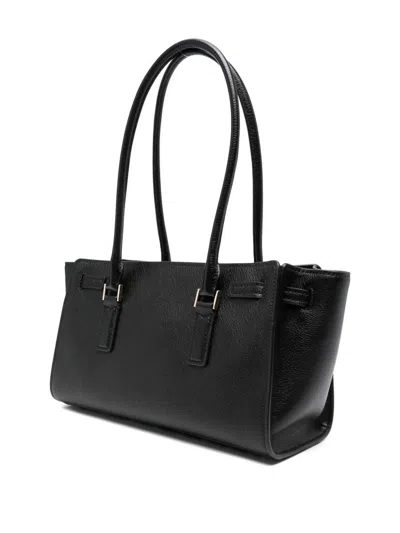 Michael Kors Double-handle Leather Shoulder Bag In Black