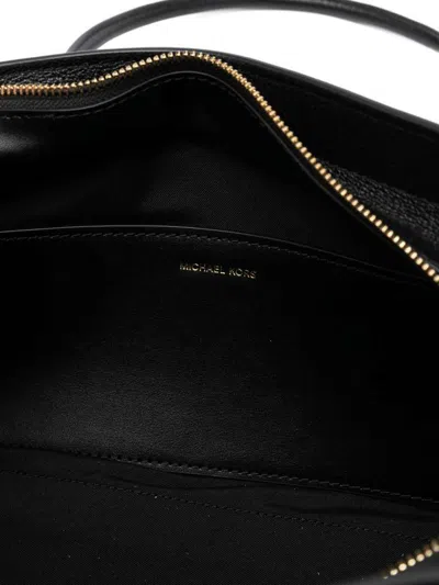 Michael Kors Double-handle Leather Shoulder Bag In Black