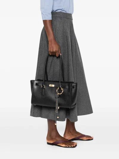 Michael Kors Double-handle Leather Shoulder Bag In Black