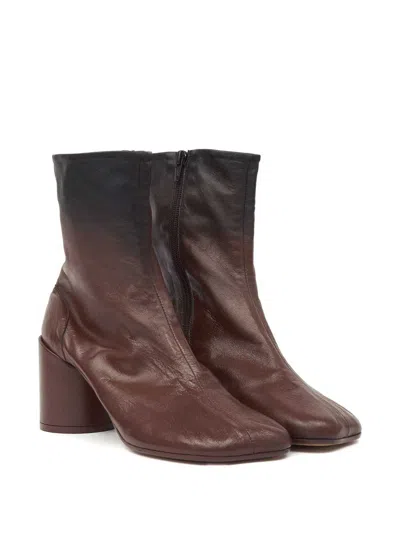 Mm6 Maison Margiela Anatomic Block-heel Boots In Brown