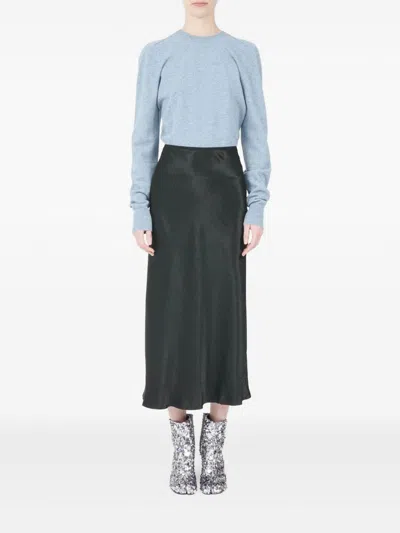 Maison Margiela Long Flared Skirt In Black