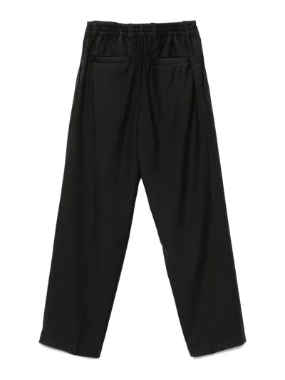 Myths Tailored Fit Black Trousers With Classic Waistband In Black
