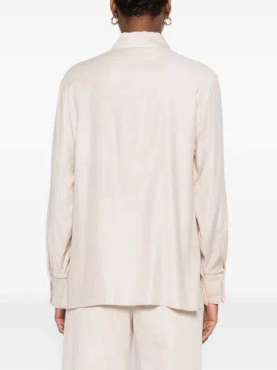 Peserico Refined Beige Shirt With Classic Collar In Neutral