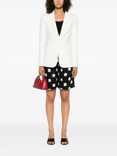 Pinko Tailored White Jacket With Notched Lapel In White