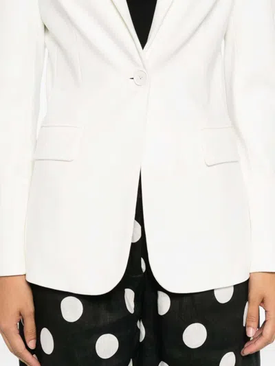 Pinko Tailored White Jacket With Notched Lapel In White