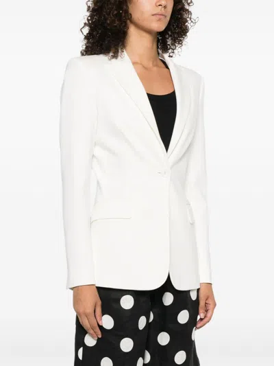 Pinko Tailored White Jacket With Notched Lapel In White