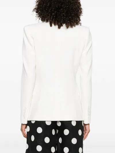 Pinko Tailored White Jacket With Notched Lapel In White