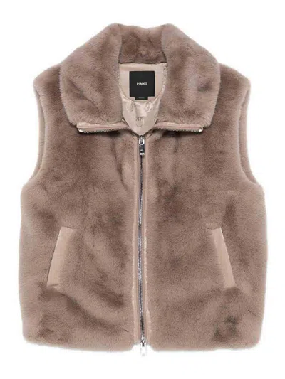 Pinko 'deyn' Fur-effect Vest In Brown