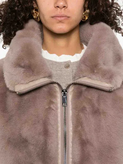 Pinko 'deyn' Fur-effect Vest In Brown