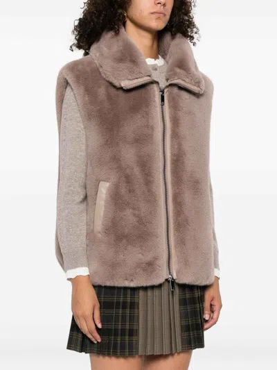 Pinko 'deyn' Fur-effect Vest In Brown