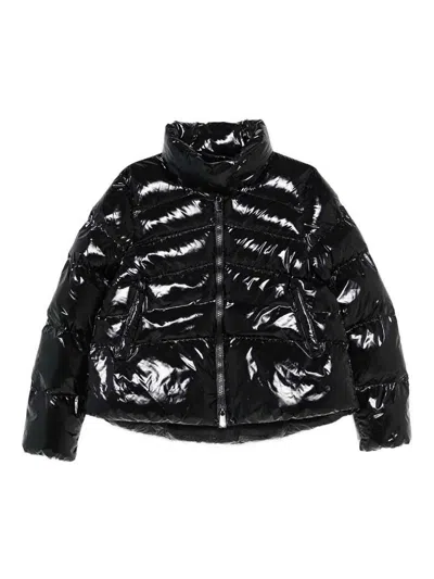 Pinko Puffer Jacket With High Collar In Black