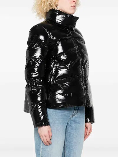 Pinko Puffer Jacket With High Collar In Black