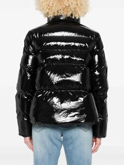 Pinko Puffer Jacket With High Collar In Black