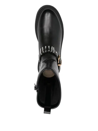 Pinko Booties With Metal Inserts In Black