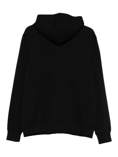Paul Smith Black Zip-up Hoodie With Multicolored Stripe Accents In Black