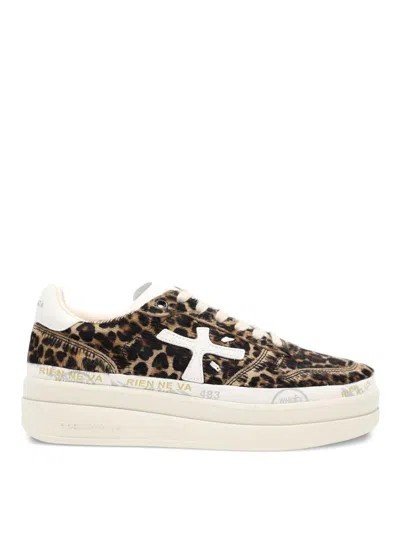 Premiata Animal Print Low Top Sneakers For Women In Multi