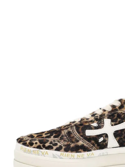 Premiata Animal Print Low Top Sneakers For Women In Multi