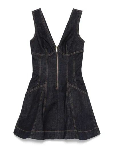 Self-portrait Self Portrait Women Indigo Denim Mini Dress In Black