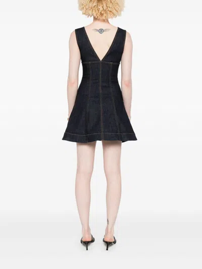 Self-portrait Self Portrait Women Indigo Denim Mini Dress In Black