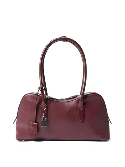 Stella Mccartney Ryder Bordeaux Handbag With Two Top Handles And Front Padlock Detail With Logo In Ecoleather Woman In Red