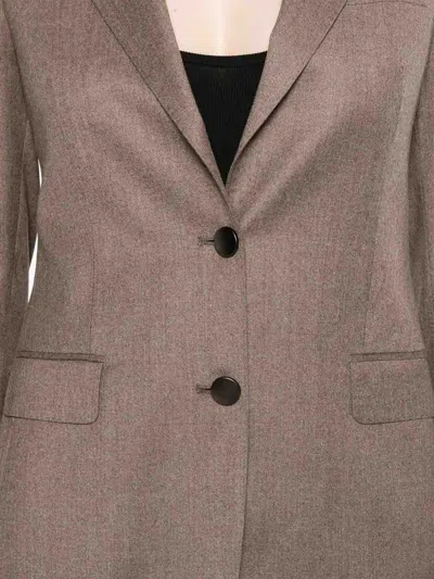 Tagliatore Brown Wool-silk Blend Tailored Jacket In Brown