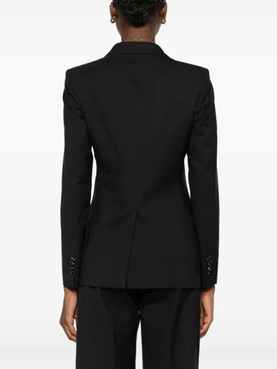 Tagliatore Double-breasted Tailored Blazer In Black Wool Blend In Black