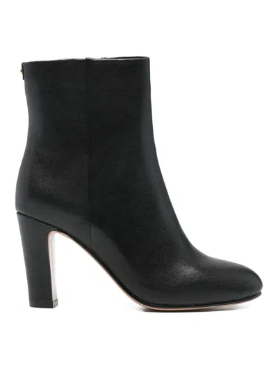 Twinset Smooth Leather Ankle Boots In Black
