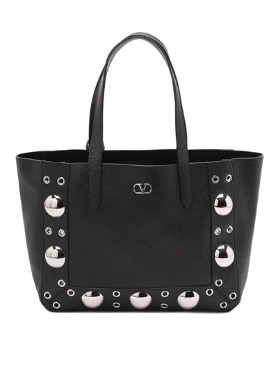 Valentino Nellcote Shopper Medium Studded Detailing In Black