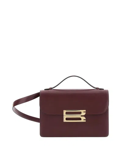Victoria Beckham Dorian Bordeaux Shoulder Bag With Adjustable And Removable Shoulder Strap And Logo Plaque On The Fro In Red