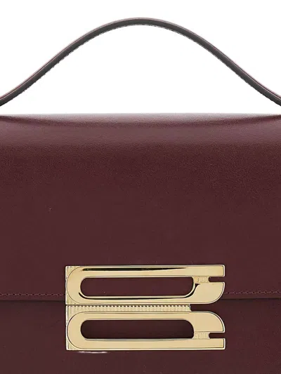 Victoria Beckham Dorian Bordeaux Shoulder Bag With Adjustable And Removable Shoulder Strap And Logo Plaque On The Fro In Red
