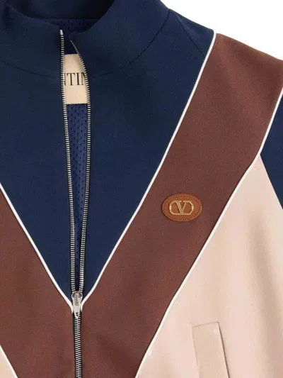 Valentino Jersey Felpa Vlogo Signature Cpu Grandala In Neutral