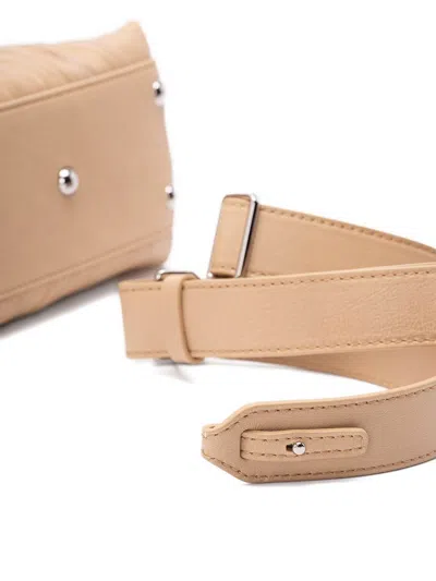 Zanellato Structured Beige Lamb Leather Shoulder Bag In Brown