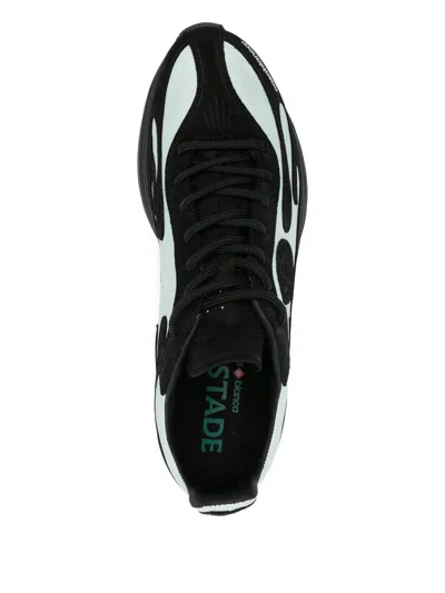 Casablanca Sneakers With Bold Green Flame Accents In Black