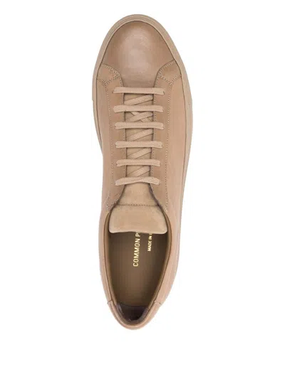 Common Projects Grigio Vitello Leather Sneakers In Nude
