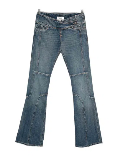 Coperni Panelled Flared Jeans In Blue