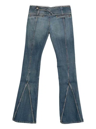 Coperni Panelled Flared Jeans In Blue