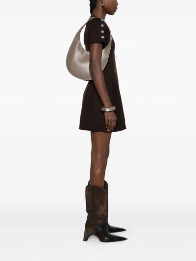 Coperni Medium Curved Shoulder Bag With Top Handle In Gray