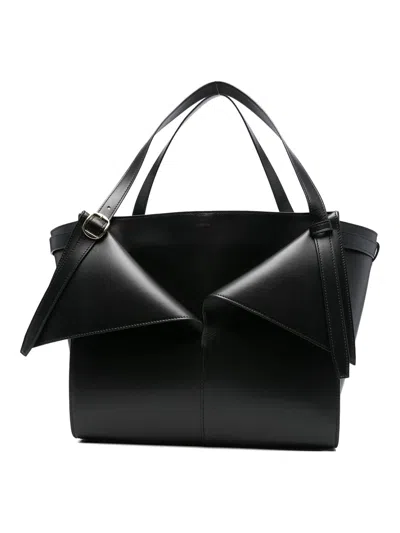 Coperni Cabas Origami Fold Leather Tote Bag In Black